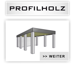 Einzelcarport Typ Massiv mit Abstellraum aus Profilholz