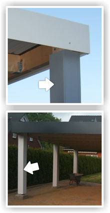 Pfosten beim Carport Typ Massiv