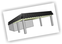 Carport mit Landhausblende