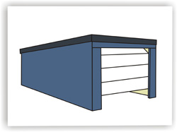 Flachwand Einzelgarage