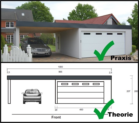 Fertiggarage mit Carport