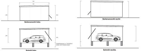 Fertiggarage Seitenansicht