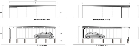 Fertiggarage mit Vordach