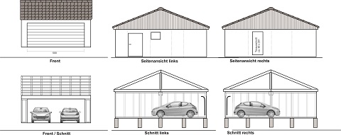 Fertiggarage mit Satteldach